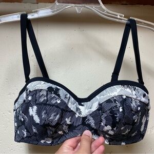 Panache Swimwear Erica Bandeau Bikini Top Black / Ivory, 32D